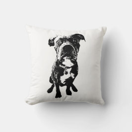 Dog Pose Pillow – Sitting Dog in Ink Style クッション