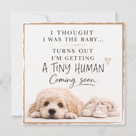 Dog Pregnancy Announcement Card 招待状 (正面)