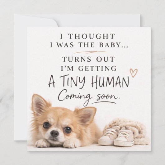 Dog Pregnancy Announcement Card 招待状 (正面)