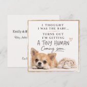 Dog Pregnancy Announcement Card 招待状 (正面/裏面)
