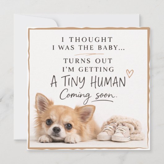 Dog Pregnancy Announcement Card 招待状 (正面)