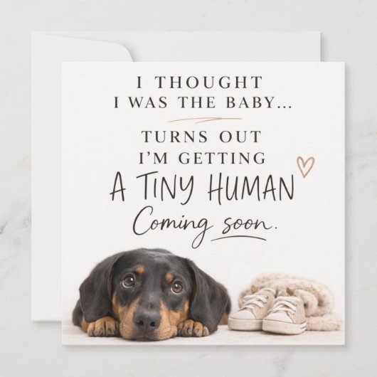 Dog Pregnancy Announcement Card 招待状 (正面)