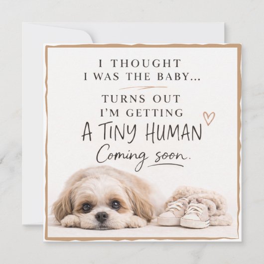Dog Pregnancy Announcement Card 招待状 (正面)