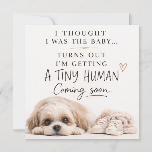 Dog Pregnancy Announcement Card 招待状 (正面)