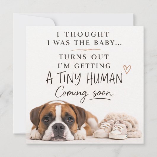 Dog Pregnancy Announcement Card 招待状 (正面)