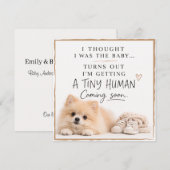 Dog Pregnancy Announcement Card 招待状 (正面/裏面)