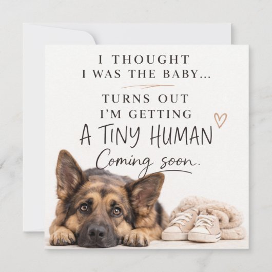 Dog Pregnancy Announcement Card 招待状 (正面)