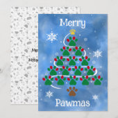 Dog Print Christmas Card シーズンカード (正面/裏面)