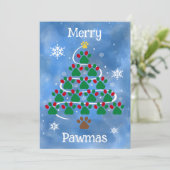 Dog Print Christmas Card シーズンカード (スタンド正面)