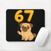 Dog Pug 67 Meme Six Seven Balloon Funny Gen Alpha マウスパッド (マウス)