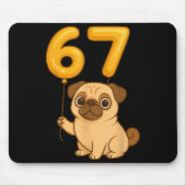 Dog Pug 67 Meme Six Seven Balloon Funny Gen Alpha  マウスパッド (正面)