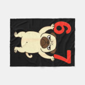 Dog Pug Funny 67 Meme Six Seven  フリースブランケット (正面(横))