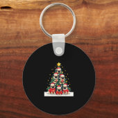 Dog Pugs Christmas Tree Cute Xmas (4) キーホルダー (正面)