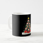 Dog Pugs Christmas Tree Cute Xmas (4) コーヒーマグカップ (正面左)