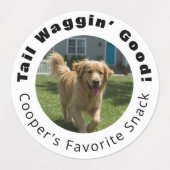 Dog Pun Round Photo Treats ラベル (デザイン2)