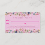 Dog Puppies Flowers | Pink Pet Appointment 名刺 (裏面)