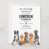 Dog Puppy Birthday Invitation 招待状 (正面)