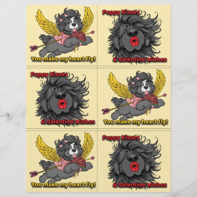 Dog Puppy Classroom Valentine Sheets レターヘッド (正面)