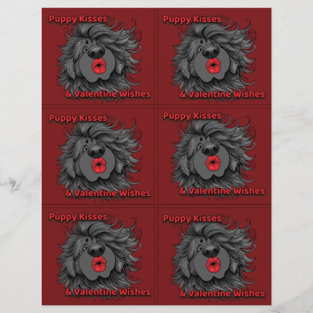 Dog Puppy Classroom Valentine Sheets レターヘッド (正面)