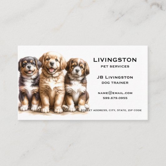 Dog QR Code Business Cards 名刺 (正面)