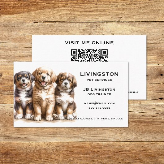 Dog QR Code Business Cards 名刺