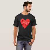 Dog Red Heart Flat Coated Retriever Tシャツ (正面フル)