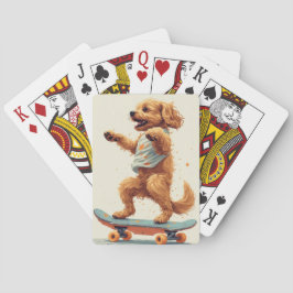 Dog Riding Skateboard Puzzle トランプ