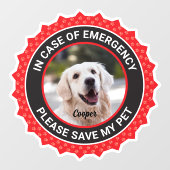 Dog Safety Alert Custom First Responder ウィンドウサイン (シート)