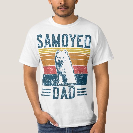 Dog Sammy Dad - Vintage Samoyed Dad Tシャツ (正面)