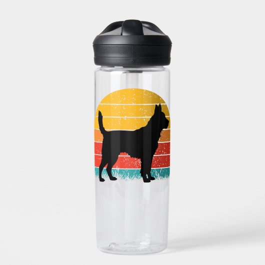 Dog Silhouette at Sunset ウォーターボトル (正面)