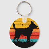 Dog Silhouette at Sunset キーホルダー (正面)