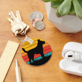 Dog Silhouette at Sunset キーホルダー