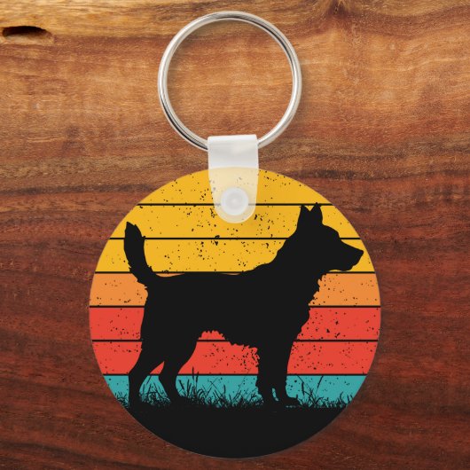 Dog Silhouette at Sunset キーホルダー (正面)