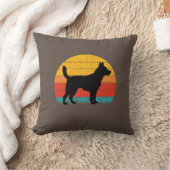 Dog Silhouette at Sunset クッション (ブランケット)