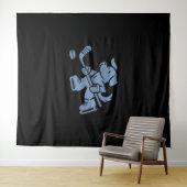 Dog Silhouette Golden Retriever Labrador Hockey  タペストリー (インサイチュ(横))