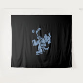 Dog Silhouette Golden Retriever Labrador Hockey  タペストリー (正面(横))