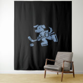 Dog Silhouette Golden Retriever Labrador Hockey  タペストリー (インサイチュ)