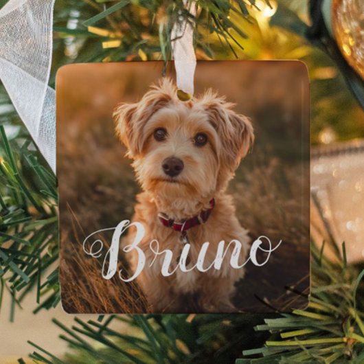 Dog Simple Name Christmas Script Ornament セラミックオーナメント
