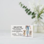 Dog Sitter Dog Walker Business Card Dog Sitting 名刺 (スタンド正面)