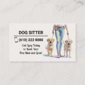 Dog Sitter Dog Walker Business Card Dog Sitting 名刺 (裏面)
