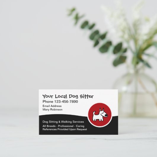Dog Sitter Dog Walking Service 名刺 (スタンド正面)
