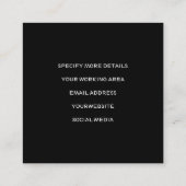 Dog Sitter Service スクエア名刺 (裏面)