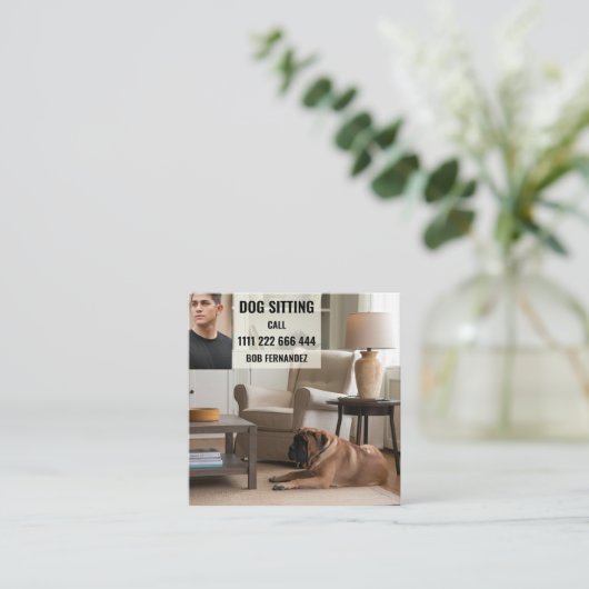 Dog Sitter Service スクエア名刺 (スタンド正面)