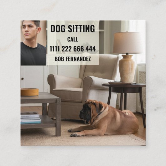 Dog Sitter Service スクエア名刺 (正面)