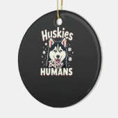 Dog Sledding Mushing Adventure Husky Team Winter   セラミックオーナメント (左)