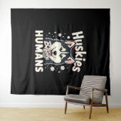 Dog Sledding Mushing Adventure Husky Team Winter   タペストリー (インサイチュ(横))