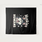 Dog Sledding Mushing Adventure Husky Team Winter   タペストリー (正面(横))