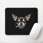 Dog Smoking Cigarette Funny Chihuahua Meme Men Wom マウスパッド (マウス)