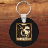 Dog smoking cigarette funny chihuahua meme tarot キーホルダー (正面)