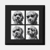 Dog Smoking Cigarette Funny Goldendoodle Photoboot マグネット (正面)